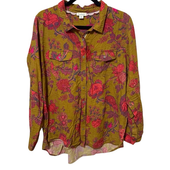 Sundance Floral Joy Top Sz XL Button Down - Picture 7 of 7